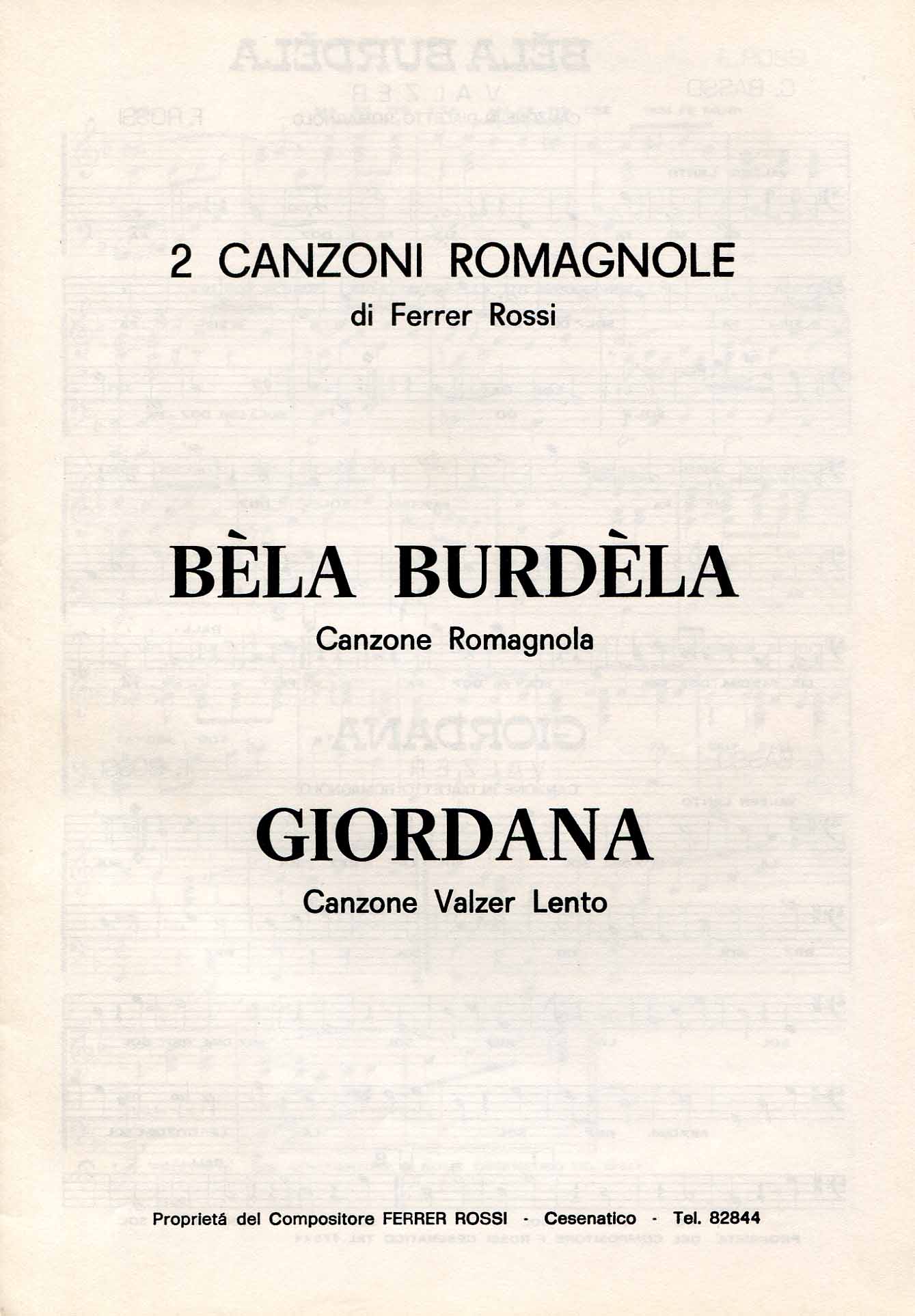 Bela burdela: valzer: canzone in dialetto romagnolo